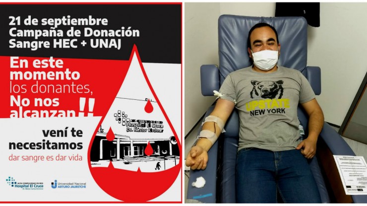 Colecta de sangre en el Instituto de Ciencias de la Salud (UNAJ)